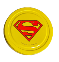 Vintage Superman Skippy Measuring cup Jar Peanut Butter Metal Logo on Lid 1944 - £9.46 GBP