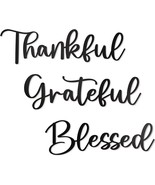 Thankful Grateful Blessed Metal Wall Art Decor 17.5&quot;X15.5&quot; 3 Pieces Blac... - £30.01 GBP
