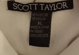 SCOTT TAYLOR XL TURTLENECK BLOUSE VISCOSE WHITE  - $16.82