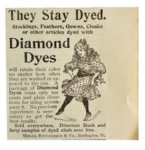 Wells Richardson Diamond Dyes 1894 Advertisement Victorian Fashion ADBN1bbb - €17,28 EUR