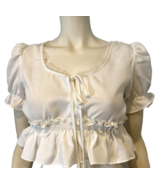 NWT Lioness White Scoop Neck Short Sleeve Cropped Top Size S - $32.57 CAD