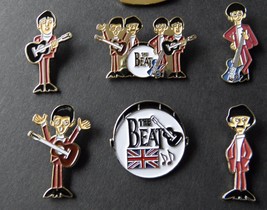 THE BEATLES FAB FOUR 60s BAND GROUP LAPEL PIN GIFT SET OF 6 SIX HAT PINS - $21.99