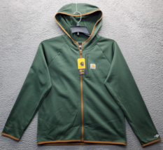 Carhartt Force Hoodie Youth Large Green Fleece Lined Moisture-Wicking Fu... - $29.41
