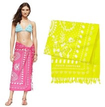 Juicy Couture Beach Towel Bandana Cover Up Sarong Yellow New Rare - £50.76 GBP