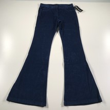 Nuovo Theory Pantaloni Donna 4 Blu Velluto Bell Fondo Svasato Gamba Shimra - $139.88