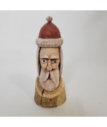 Primitive Folk Art Wood Carved Hand Painted Santa Artist Signed R W Hall... - £17.96 GBP