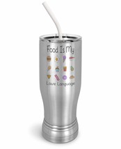 PixiDoodle Valentine&#39;s Day Food Love Language Foodie Insulated Coffee Mug Tumble - £26.65 GBP+