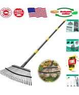 Compact 18-Inch Heavy-Duty Yard Rake with Adjustable Handle for All Heights - $646.02 MXN