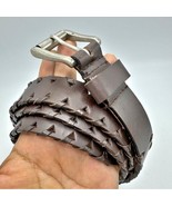 Capezio Brown Leather Braided Belt Women&#39;s Size M/L Medium, Large - $468.42 MXN