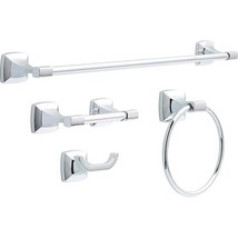 Delta Portwood 4-Piece Bath Hardware Accessory Set in Polished Chrome PW... - $61.27