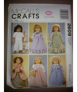 McCalls Crafts 2609 18 in Girl Doll Pattern Dress Civil War Style New SH... - $171.16 MXN