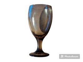 Vintage Smoke Gray Black Wine/Water Goblets Unbranded/Heavy Weight Stemware - £13.37 GBP