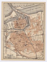 1905 Original Antique City Map Of Calais / PAS-DE-CALAIS / France - £16.88 GBP