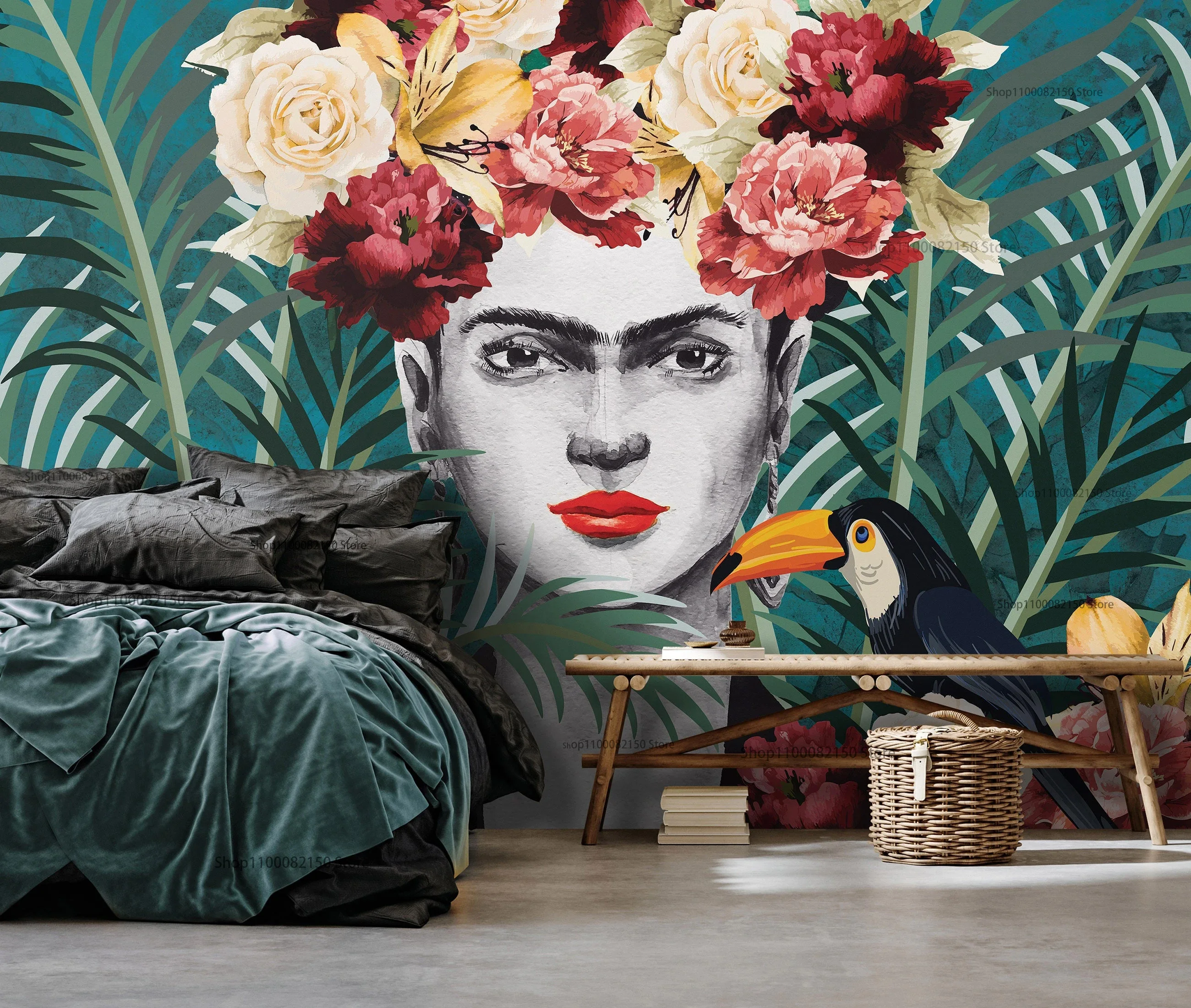 Frida Tapestry Fabric Wall Hanging Beach Room Decor Moxico Women Cloth C... - $17.70+