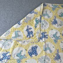 Vintage Handmade Baby Quilt - Zoo Elephant Kangaroo Nursery Retro Unisex... - $18.88