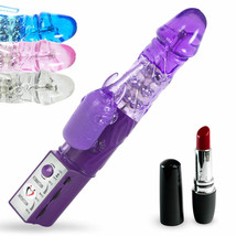 Rabbit Vibrator Rotating Pearls Multispeed Clit Tickler with Secret Lipstick - £16.41 GBP