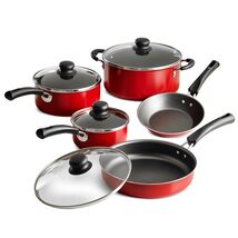 9-Piece Non-Stick Cookware Set, Red - $953.56 MXN