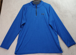 Under armour Activewear Shirt Mens Large Blue Heat Gear Long Sleeve 1/4 ... - £13.90 GBP