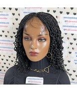 Lace Closure Curly Box Braids Wavy Curls Frontal Wig For Black Women 16 ... - £121.89 GBP