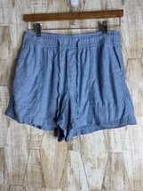 Gap Shorts Womens Size M blue Linen Blend Lightweight Drawstring Waistband - $223.20 MXN