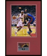Lebron James Framed 11x17 Photo + 2010 Leaf Fabric Game Worn Material 1/... - £77.84 GBP
