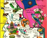 Greetings From Idaho Map Lusterchrome Vtg Chrome Postcard Unused UNP - $3.91