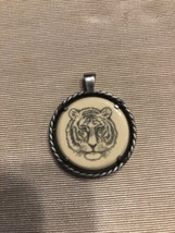 1x Tiger Necklace Tiger Jewelry Necklace Art Pendant Charm wholesale black Rare - £11.74 GBP