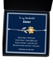 To my Sister, every day I think you - Sunflower Bracelet. Model 64038  - $39.95