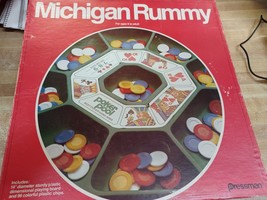 1980 Pressman  Michigan Rummy Board Game Set Plastic Playing Board Chips - $17.81