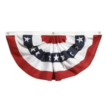 American Patriotic Pleated Fan 18 x 36-inch Strong Heading Grommets Poly... - £14.35 GBP