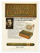 Print Ad Gold Label Cigars Ignacio Haya Vintage 1972 Advertisement - £7.58 GBP