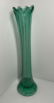 Vintage Vaseline Uranium Swung Glass Vase Vase 14” tall - £74.73 GBP