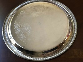 Silver Plated 10.5&quot; Round 1980 Thunderbird Engraved Serving Tray Platter - $34.65