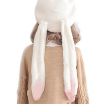 Bunny Ears Woolen Beanie Hat | Women Plush Fleece Knit Crochet Rabbit #699 - £39.16 GBP
