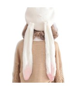Bunny Ears Woolen Beanie Hat | Women Plush Fleece Knit Crochet Rabbit #699 - £38.68 GBP