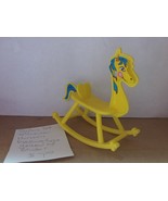 Barbie Dollhouse Nursery Yellow Rocking Horse with Stickers - $7.00