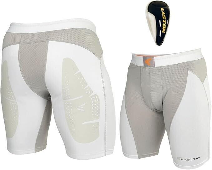 NEW Easton Men&#39;s Mako Sliding Shorts, White, X-Large - $14.25