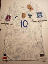Kylian Mbappe France 2022 World Cup Qatar Match Slim White Away Soccer Jersey - £79.93 GBP