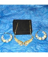 Collection lot of vintage jewelry~rhinestone angel wings necklace and ea... - £22.52 GBP