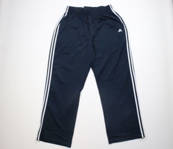 Vintage Adidas Mens XL Distressed Spell Out Striped Wide Leg Sweatpants Blue - £51.38 GBP