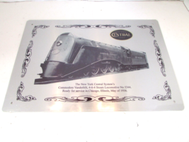 NYC Commodore Vanderbilt Steam Locomotive #5344 Tin Sign 11&quot;x7.5&quot; Trains... - $14.20