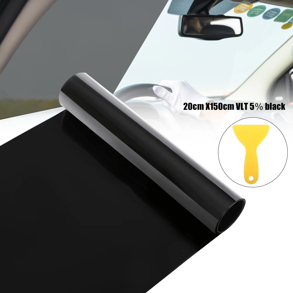 Universal Solar Film For Car Windscreen 20cmX150cm Tinted In Black Clear Solar - £10.85 GBP