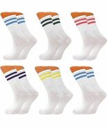 Womens Cotton Crew Socks 6 Pairs Lightweight Breathable Athletic Striped... - $21.71 CAD