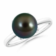 ANGARA 9mm Tahitian Pearl Solitaire Ring in Sterling Silver for Women, Girls - £179.93 GBP+