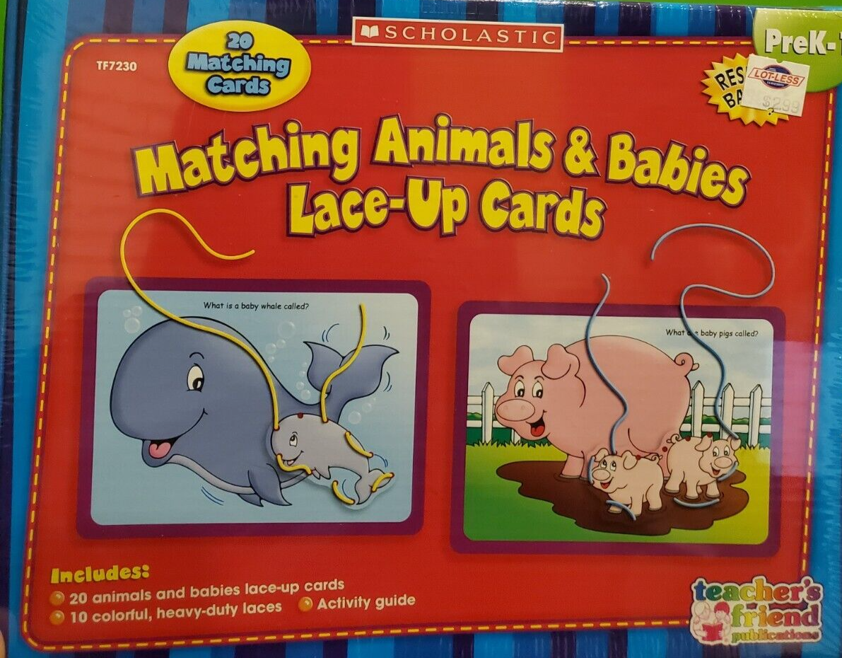Scholastic Animal Lace-Up Cards, Fun &amp; Educational - $37.39