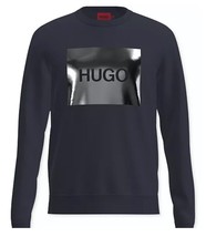 Hugo Boss Black Silver Logo Long Sleeve Cotton Men&#39;s Sweater  Size 2XL - £84.69 GBP