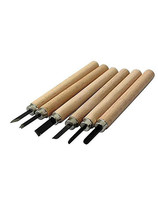 Wood Carving Hand Chisels Knife Tools Set of 12 Pieces 5.1 Inch Wooden color - £12.39 GBP