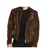 Men Leather Jacket Genuine Suede Biker Motorcycle jacket - $179.99