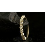 1.30Ct Round Cut Half Eternity Engagement Band Ring 14K Yellow Gold Finish - $106.33 CAD