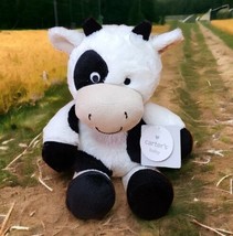 Carters Baby Cow Plush Black and White Soft Moo Moo 61365 Stuffed Animal NWT - £72.53 GBP